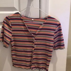 romwe striped button up shirt